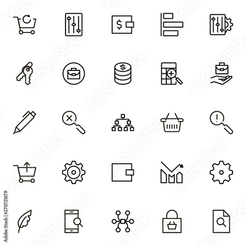 Accounting line icon set. Collection of high quality black outline logo for web site design and mobile apps. Vector illustration on a white background