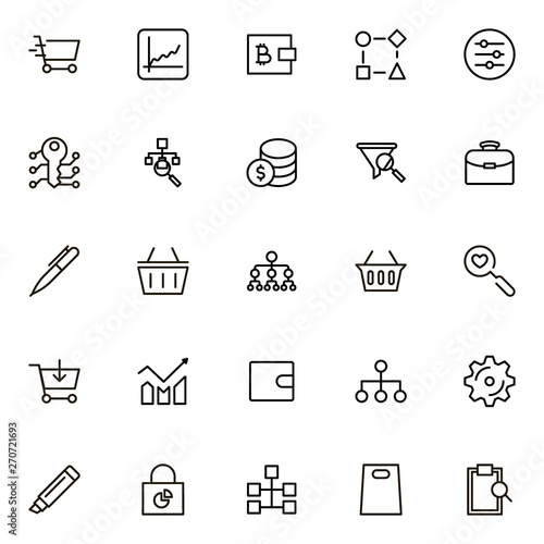 Accounting line icon set. Collection of high quality black outline logo for web site design and mobile apps. Vector illustration on a white background