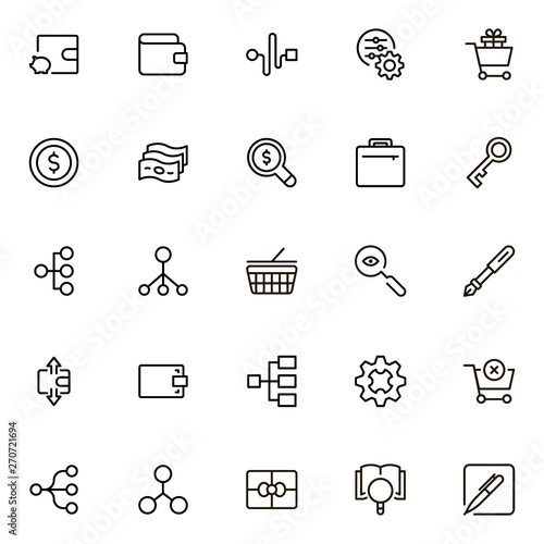 Accounting line icon set. Collection of high quality black outline logo for web site design and mobile apps. Vector illustration on a white background