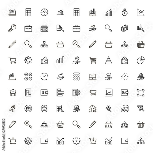 Accounting line icon set. Collection of high quality black outline logo for web site design and mobile apps. Vector illustration on a white background