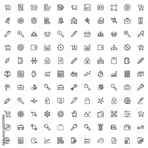 Accounting line icon set. Collection of high quality black outline logo for web site design and mobile apps. Vector illustration on a white background