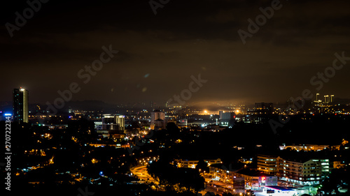 Night view of Kajang Town cityscape  Malaysia