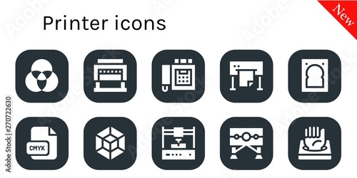 printer icon set