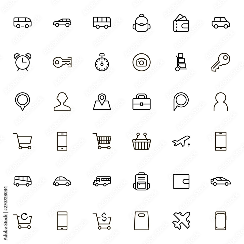 Fototapeta premium Booking hotel line icon set. Collection of high quality black outline logo for web site design and mobile apps. Vector illustration on a white background