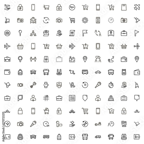 Booking hotel line icon set. Collection of high quality black outline logo for web site design and mobile apps. Vector illustration on a white background