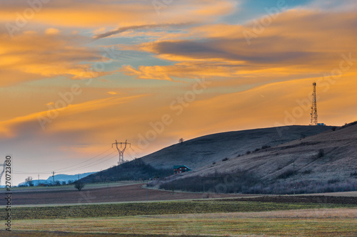 Springtime sunset colors