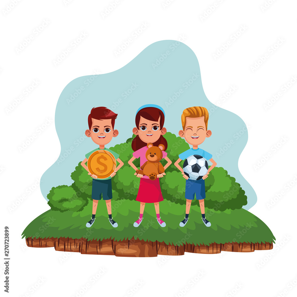 Fototapeta premium young kids avatar carton character