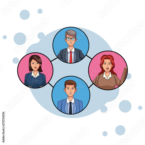 group of business people avatar profile picture in round icon