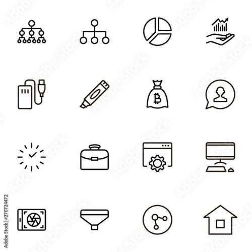 Freelance line icon set. Collection of high quality black outline logo for web site design and mobile apps. Vector illustration on a white background
