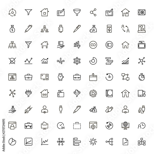 Freelance line icon set. Collection of high quality black outline logo for web site design and mobile apps. Vector illustration on a white background