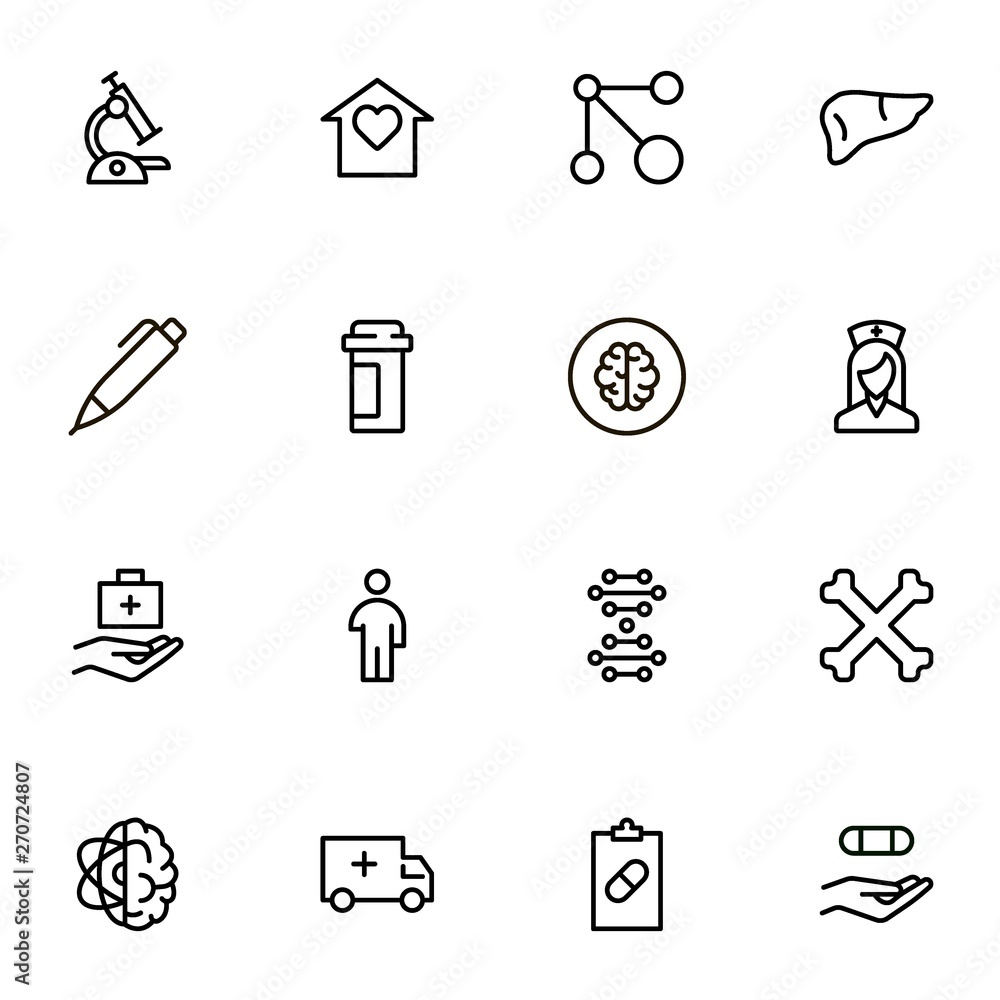 Fototapeta premium Hospital line icon set. Collection of high quality black outline logo for web site design and mobile apps. Vector illustration on a white background