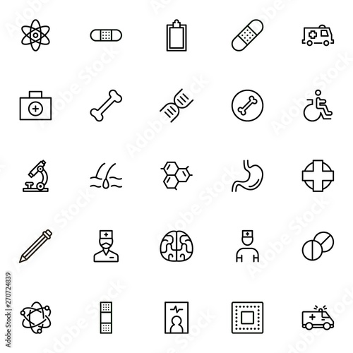 Hospital line icon set. Collection of high quality black outline logo for web site design and mobile apps. Vector illustration on a white background