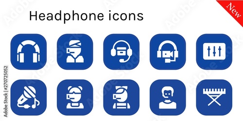 headphone icon set