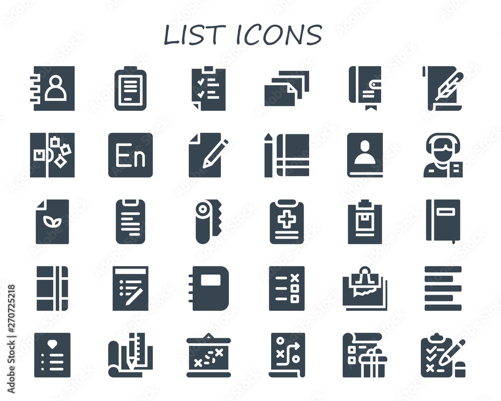 list icon set