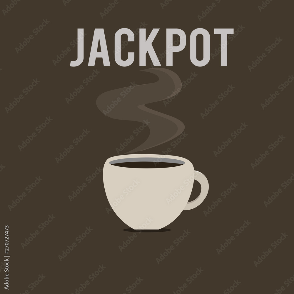 Obraz premium Word writing text Jackpot. Business concept for Large cash prize in game Lottery Big award Gambling related.