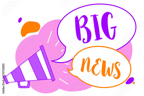 Wallpaper Mural Text sign showing Big News. Conceptual photo knowing actions no one heard about it yet Teleporter journalist Megaphone loudspeaker speech bubbles important message speaking out loud Torontodigital.ca