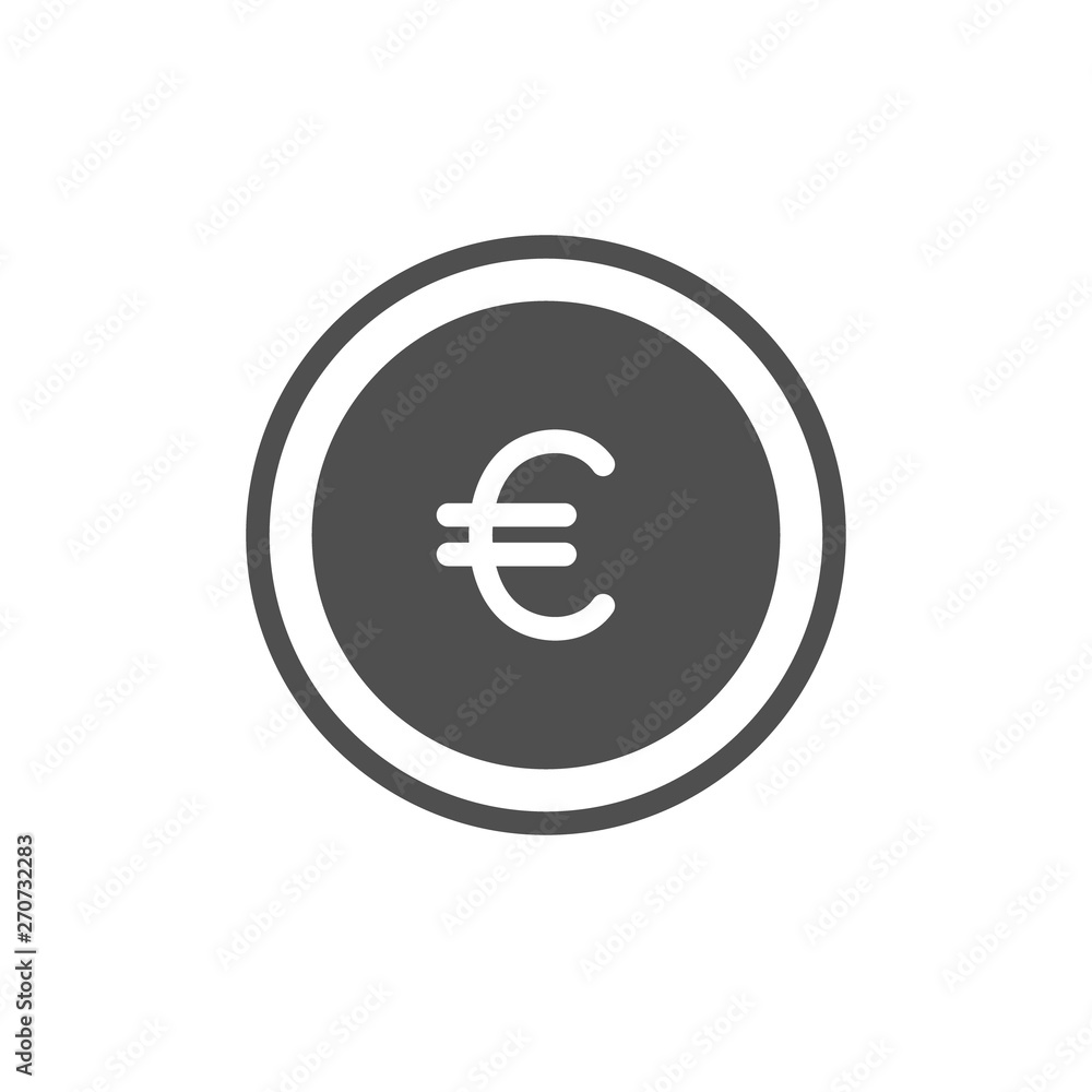 Euro coin vector icon. Cash save, earn sign, flat design for web, website, mobile app. Euro coin vector icon. Cash save, earn sign, flat design for web, website, mobile app.