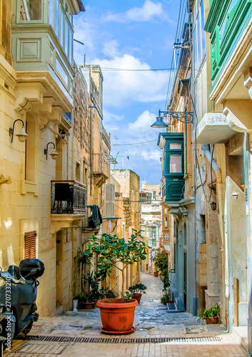 Beautiful narrow streets in Malta photo