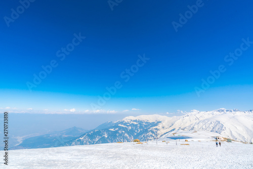 Beautiful snow covered mountains landscape Kashmir state, India .