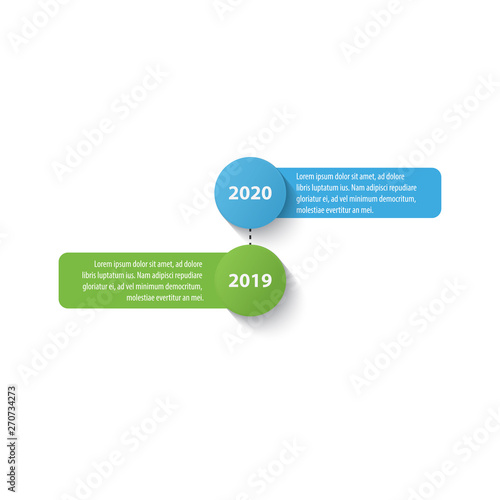 colorful timeline infographic with 2 options design template, Infographics management, finance, analytics, presentation. Vector illustration