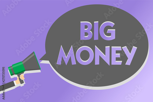 Konstfotografi Text sign showing Big Money