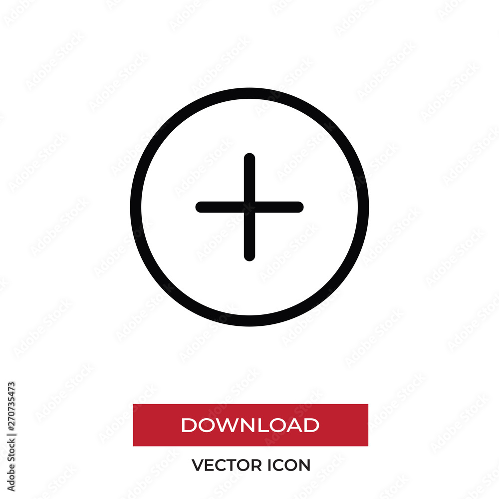Plus vector icon in modern style for web site and mobile app Plus vector icon in modern style for web site and mobile app