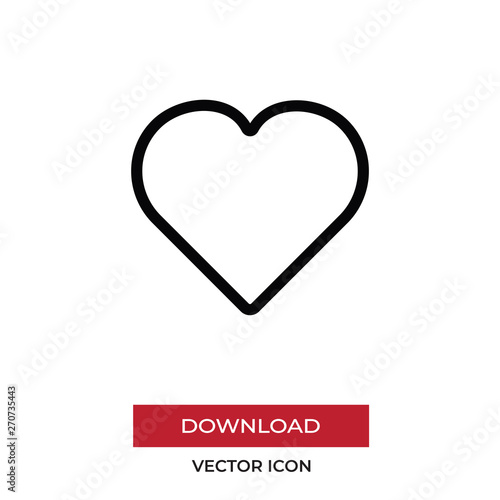 Heart vector icon in modern style for web site and mobile app