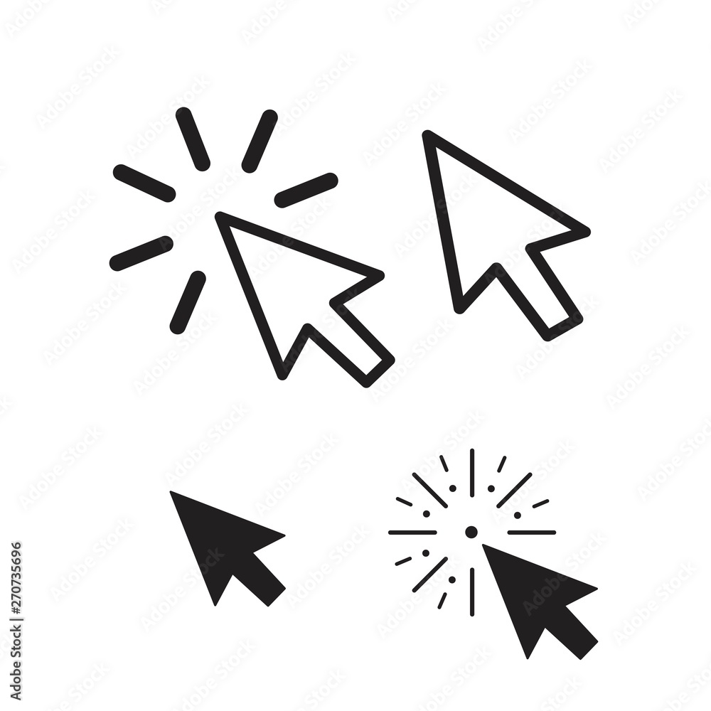 Set of flat modern cursor icons Set of flat modern cursor icons