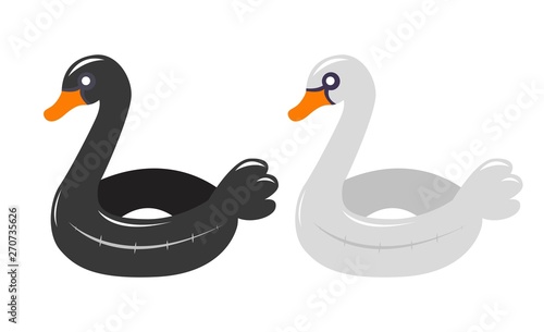 Realistic white swan bird shape swimming pool inflatable ring, tube, float