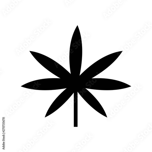 Fototapeta Naklejka Na Ścianę i Meble -  Marijuana or cannabis vector leaf isolated on white background