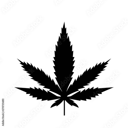 Marijuana or cannabis vector leaf isolated on white background