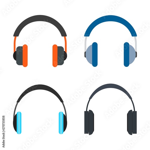 Headphones icon symbol illustration set