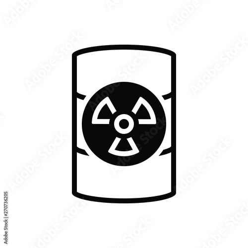 Black solid icon for hazardous waste photo