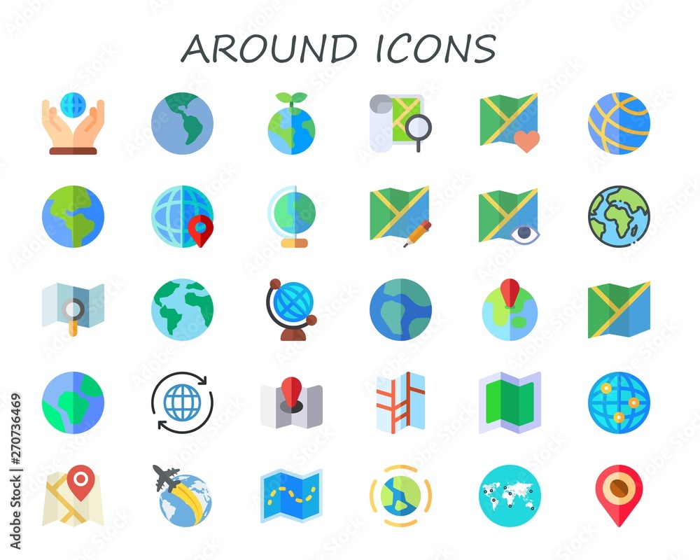 Fototapeta premium around icon set