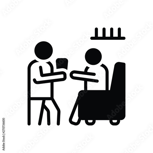 Black solid icon for obedience adherence