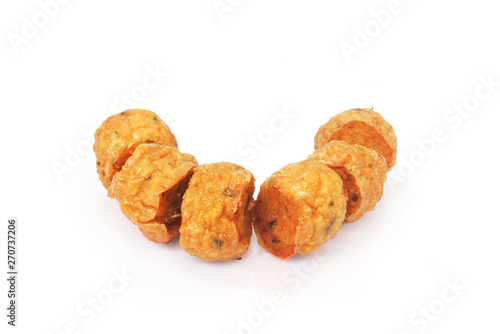 Chicken jock fried on white background.(with Clipping Path).