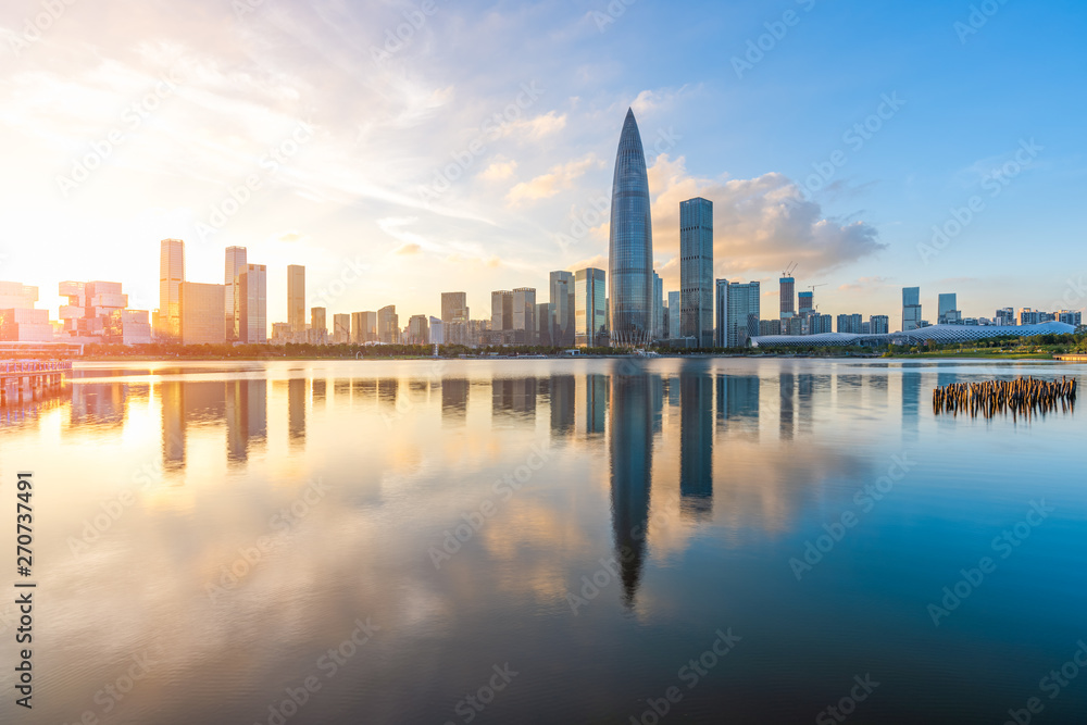 City Skyline Scenery of Shenzhen Bay Talent Park, Shenzhen City, Guangdong Province