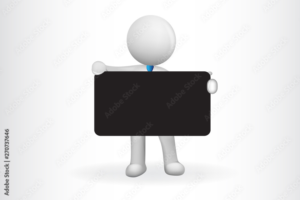 3d Small People - blackboard announcement vector 3d Small People - blackboard announcement vector
