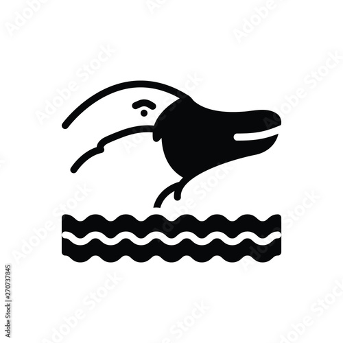 Black solid icon for platypus 
