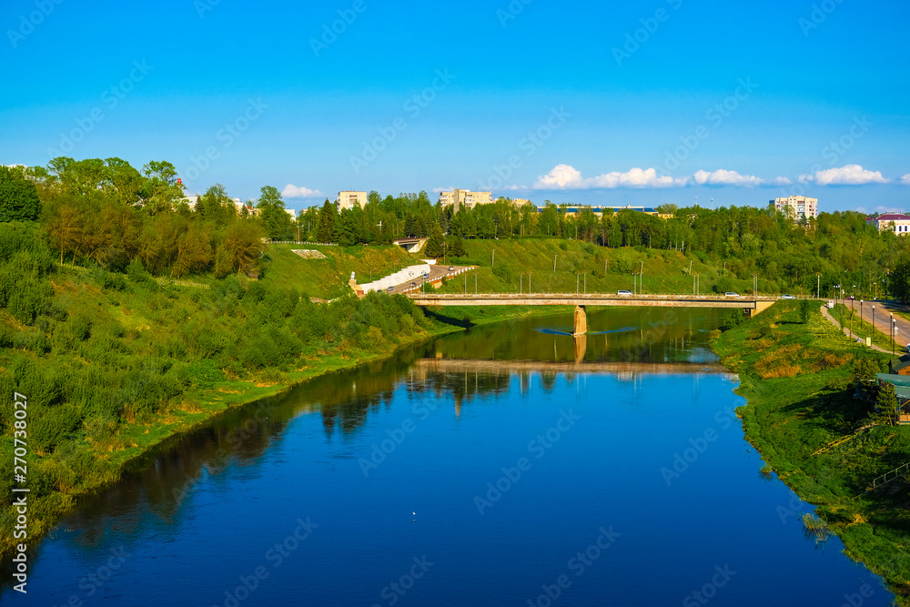view of the Volga River in the city of Rzhev, in Russia