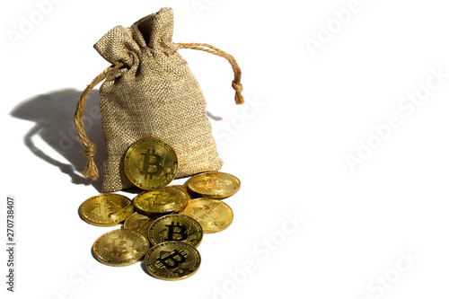 bit coin in bucket falling blockchain technology