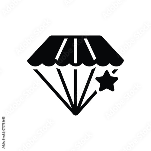Black solid icon for pawnshop diamond 