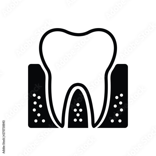 Black solid icon for periodontics 