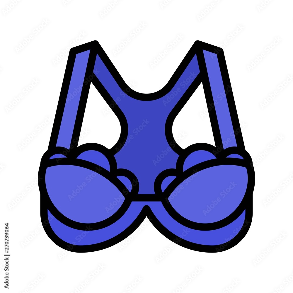 Bra or Brassiere vector illustration, filled style editable outline icon Bra or Brassiere vector illustration, filled style editable outline icon