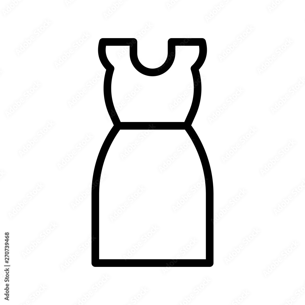 Women dress vector illustration, line style icon Women dress vector illustration, line style icon