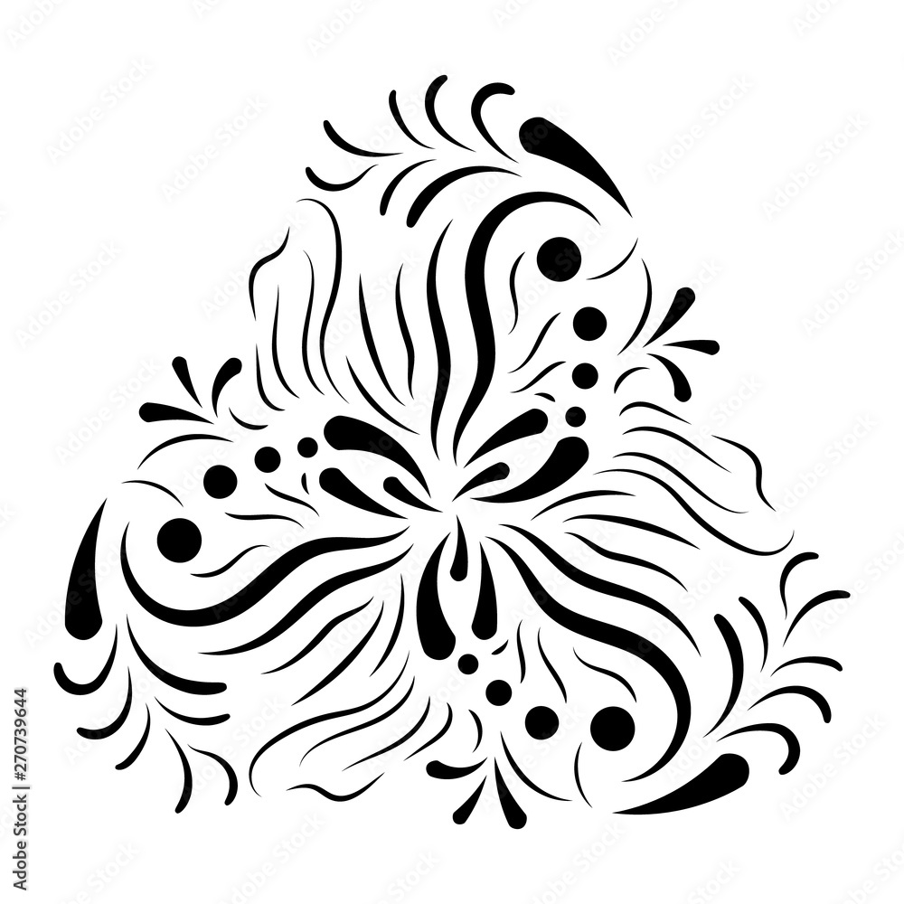Obraz premium Hand drawn decorative pattern. Vector mandala ornament. Flower design. Sketch. Handmade.