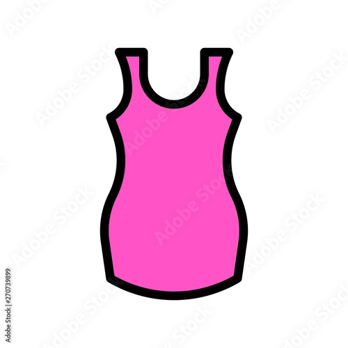 Sleeveless shirt vector illustration, filled style editable outline icon
