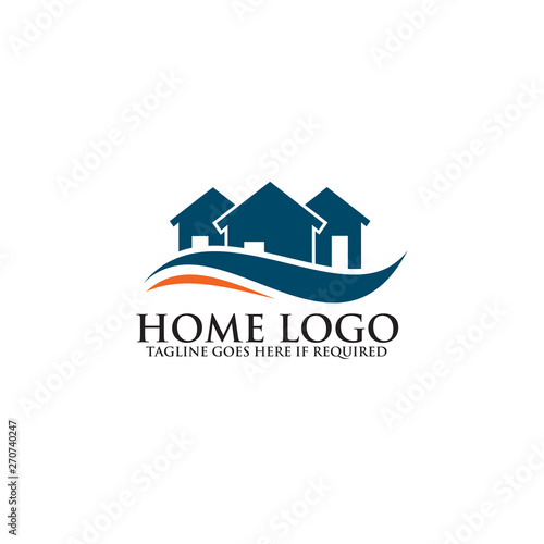 Real estate home logo design vector template