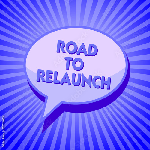 Writing note showing Road To Relaunch. Business photo showcasing In the way to launch again Fresh new start Beginning Sparkling waves design script text lines ponder ideas convey message
