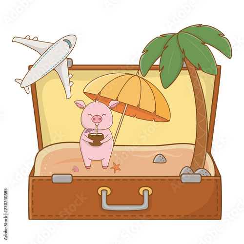 summer vacation relax cartoon vector illustration